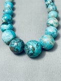 Balls Of Spider Web Turquoise Vintage Native American Navajo Sterling Silver Necklace-Nativo Arts