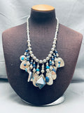The Coolest Vintage Native American Navajo Lapis Sterling Silver Necklace-Nativo Arts
