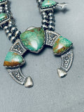 129 Grams Vintage Green Turquoise Sterling Silver Squash Blossom Necklace-Nativo Arts