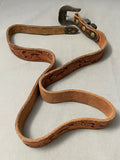 Early 1900's Vintage Native American Navajo Turquoise Inlay Sterling Silver Ranger Buckle Belt
