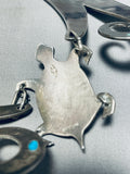 Will Talaheftewa!! Vintage HopI Turquoise Sterling Silver Necklace Old-Nativo Arts