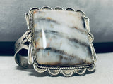 Best Vintage Native American Navajo Squared Petrified Wood Sterling Silver Bracelet-Nativo Arts
