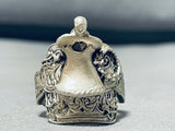 Unbelievable Native American Navajo Sterling Silver Dimensional Saddle Ring-Nativo Arts