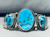 Native American Astonishing Vintage Santo Domingo Morenci Turquoise Sterling Silver Bracelet-Nativo Arts