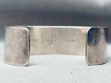Hand Tooled Vintage Native American Navajo Sun Stamped Sterling Silver Bracelet Cuff-Nativo Arts