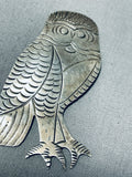 Exceptional Vintage Native American Navajo Sterling Silver Owl Pin-Nativo Arts