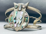 Best Vintage Southwest Sterling Silver Owl Shell Inlay Bracelet