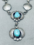 Jake Family Unique Vintage Native American Navajo Turquoise Sterling Silver Necklace-Nativo Arts