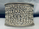 Incredible Intricacy! Vintage Sterling Silver Wide Bracelet Cuff-Nativo Arts