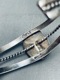 Beautiful Vintage Native American Navajo Green Turquoise Sterling Silver Bracelet-Nativo Arts