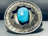 Museum Vintage Native American Navajo Turquoise Wave Shell Sterling Silver Bracelet-Nativo Arts