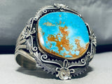 Pete Johnson Massive Vintage Native American Navajo Turquoise Sterling Silver Bracelet-Nativo Arts