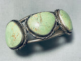 Gasp! Vintage Native American Navajo Green Turquoise Sterling Silver Bracelet-Nativo Arts