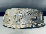 Ancient Petroglyphs Vintage Southwest Sterling Silver Bracelet-Nativo Arts