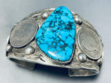 Norman Cambridge Godber Turquoise Vintage Native American Navajo Sterling Bracelet-Nativo Arts