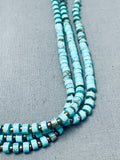 Intricate Disc Heishi Navajo Turquoise Sterling Silver Necklace-Nativo Arts
