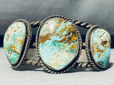 Coil Cuff!! Rare Early Deposit Vintage Native American Navajo Royston Turquoise Bracelet-Nativo Arts