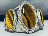 The Best Vintage Native American Navajo Tiger's Eye Sterling Silver Bracelet Cuff-Nativo Arts