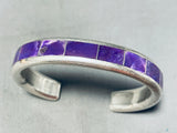 6 Inch Wrist Vintage Zuni Sugilite Sterling Silver Inlay Bracelet-Nativo Arts