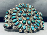 1940's Rare Vintage Native American Navajo Turquoise Sterling Silver Cluster Bracelet-Nativo Arts