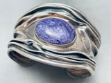One Of The Msot Unique Vintage Charoite Sterling Silver Bracelet-Nativo Arts