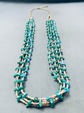 Very Old Vintage Native American Navajo Turquoise Nugget Heishi Necklace Old-Nativo Arts