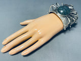 185 Gram Spider Native American Navajo Turquoise Sterling Silver Bracelet-Nativo Arts