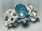 Spiderweb Turquoise Galore!! Vintage Native American Navajo Sterling Silver Bracelet-Nativo Arts