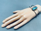 Exceptional Vintage Native American Navajo Morenci Turquoise Sterling Silver Bracelet-Nativo Arts