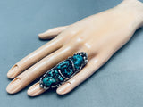 One Of The Best Nugget Turquoise Vintage Native American Navajo Sterling Silver Ring-Nativo Arts