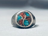 Striking Vintage Native American Navajo Turquoise Sterling Silver Ring-Nativo Arts