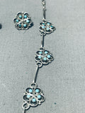 Snake Eyes Turquoise Vintage Native American Zuni Sterling Silver Necklace Earrings Set-Nativo Arts