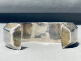 6.5 Inch Wrist Vintage Native American Navajo Turquoise Inlay Sterling Silver Bracelet Cuff-Nativo Arts