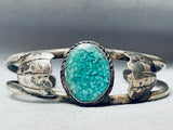 Very Rare Apache Turquoise Vintage Native American Navajo Sterling Silver Bracelet-Nativo Arts