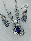Fritson Toledo Vintage Native American Navajo Amethyst Sterling Silver Necklace-Nativo Arts