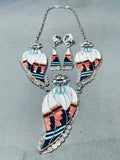 Best Vintage Native American Zuni Inlay Maiden Turquoise Sterling Silver Necklace-Nativo Arts