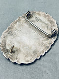 71 Grams Heavy Spiderweb Turquoise Vintage Native American Navajo Sterling Silver Buckle-Nativo Arts