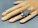 Sensational Native American Navajo Sterling Silver Toad Ring-Nativo Arts