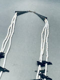 Rare Blackbird Vintage Santo Domingo White Heishi Sterling Silver Necklace Old-Nativo Arts