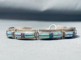 Leah Cleveland Exceptional Vintage Native American Navajo Opal Sterling Silver Bracelet