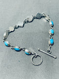 Stunning Vintage Native American Navajo Turquoise Sterling Silver Charm Bracelet-Nativo Arts