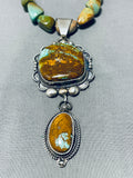 Captivating Native American Navajo Royston Turquoise Sterling Silver Necklace-Nativo Arts
