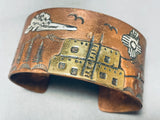 Unique Vintage Native American Navajo Copper & Sterling Silver Storyteller Bracelet-Nativo Arts