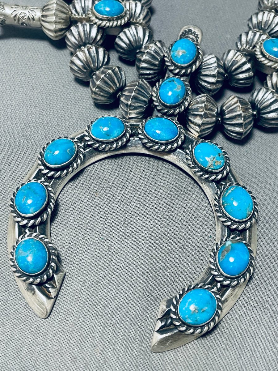 364 Grams Sign 364 Gram Statement Native American Navajo Turquoise Sterling Silver Sq ...