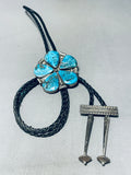 One Of The Coolest Vintage Native American Navajo Turquoise Sterling Silver Bolo Tie This Year!-Nativo Arts