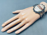 Earth Stone Agate Vintage Native American Navajo Sterling Silver Bracelet-Nativo Arts