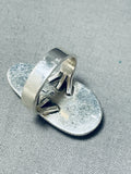 Signed Native American Navajo Royston Turquoise Sterling Silver Ring-Nativo Arts