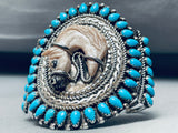 One Of The Best Ever Vintage Navajo Turquoise Horse Sterling Silver Bracelet-Nativo Arts