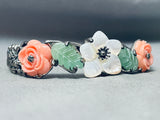 Flowers And Leaves Vintage Southwest Sterling Silver Bracelet-Nativo Arts