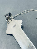 Rare Vintage Native American Navajo Jet Mother Of Pearl Sterling Silver Cross Necklace-Nativo Arts